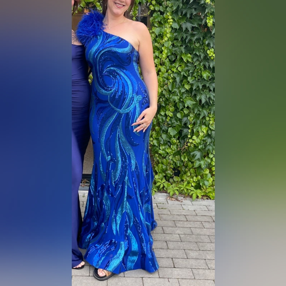 Jovani - 32596 Blue Sequin Size 12 - Picture 3 of 4